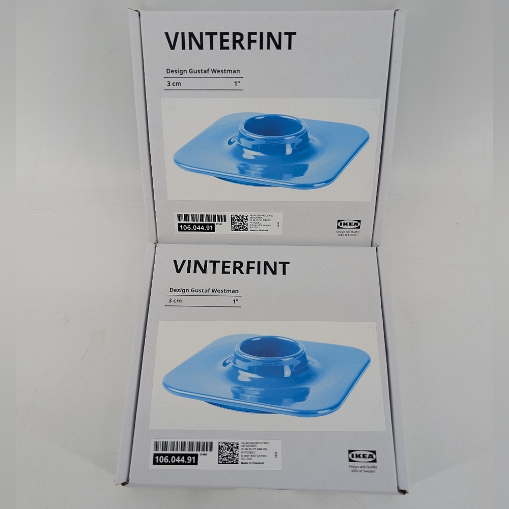 Ikea Gustav Westman Vinterfint Votive Candle Holders Set Of 2 Blue New